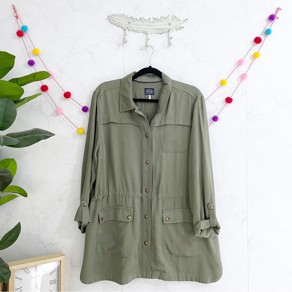 Joules 14 Olive Green Cassidy 100% Lyocell Utility Jacket